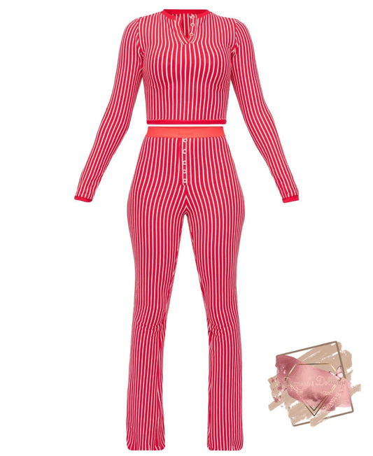 “Peppermint” Striped Lounge Set